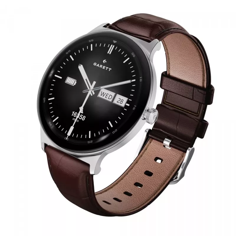 Smartwatch Garett Quantum — srebrny ze stali nierdzewnej