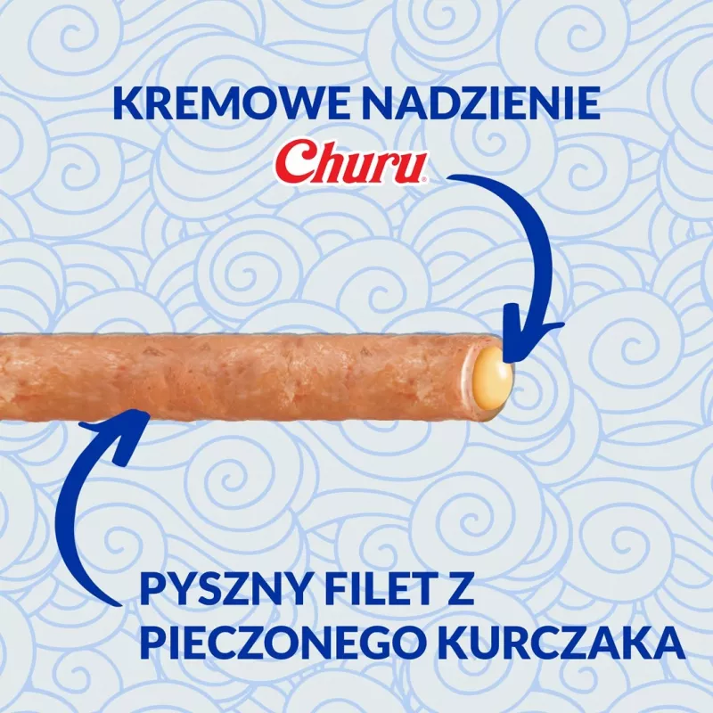 INABA Churu Rolls przepis z kurczakiem zawijane w przepis z tuńczykiem i przegrzebkami - przysmaki dla kota - 4x10 g