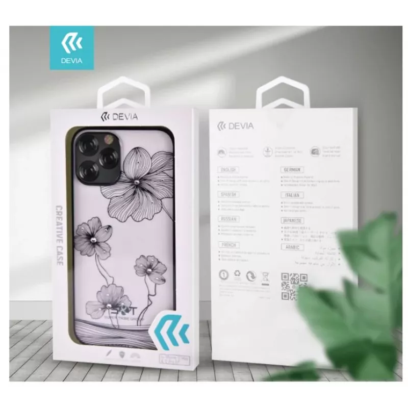 Etui ochronne Devia Crystal Flora do iPhone 12 Pro Max — czarne