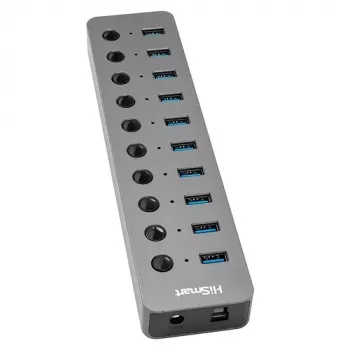 Adapter USB Type-A 3.0 - 10 x USB 3.0 z przełącznikami
