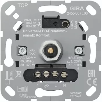 gira S3000 UniLED ściemniacz obrotowy Komfort (model 245500)