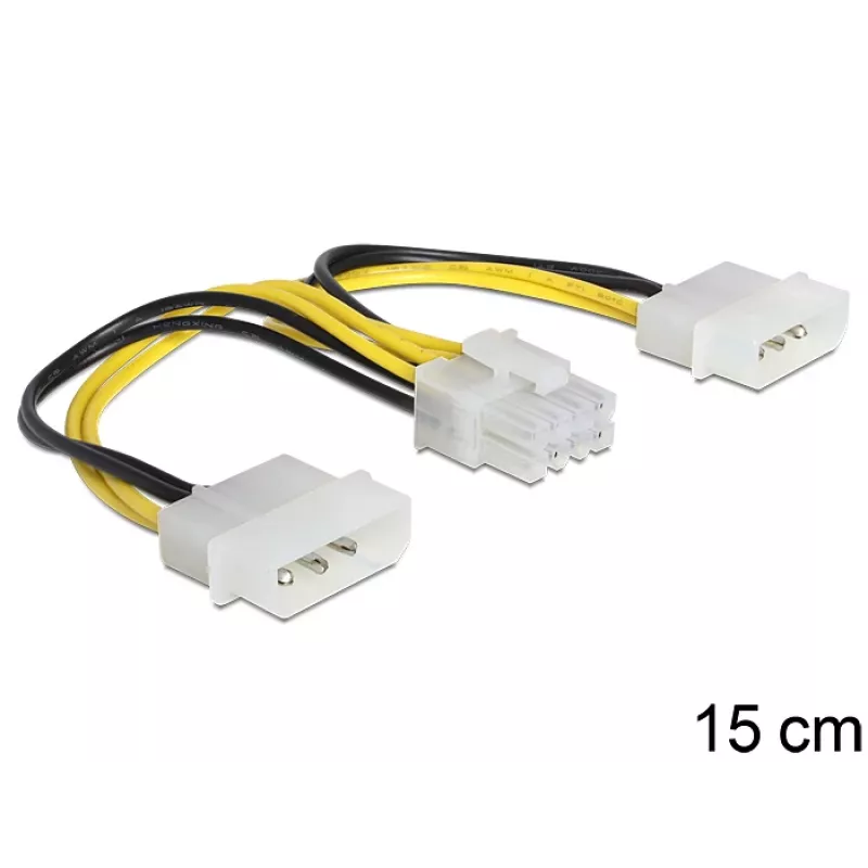 Wewnętrzny kabel zasilający DeLOCK 83410 0,15 m EPS 8-pin Molex 3-pin