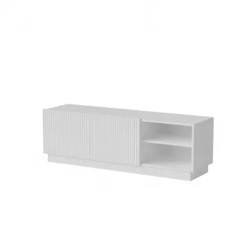 Szafka RTV cama meble LIVERTI 150x42x48 cm, biały, blat z płyty wiórowej