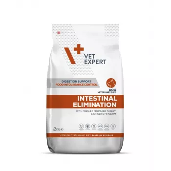 Sucha karma dla psa VETEXPERT Veterinary Diet Intestinal Elimination, formuła weterynaryjna, 2 kg, indyk, 31% białka