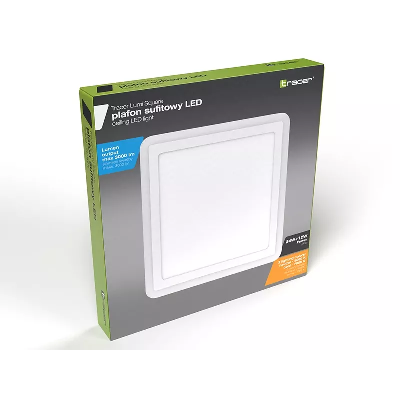 Lampa sufitowa TRACER Tracer 47319 LED kwadratowa 18W 3000K