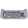 Bezprzewodowy zestaw klawiatura i mysz CANYON HSET-W6 Kitty Edition – fioletowy