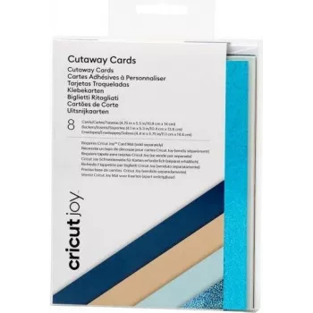 Zestaw kart Cricut Joy™ Cutaway Cards Beżowy, turkusowy (błyszczący), ciemnoniebieski, jasnoniebieski (2008859)