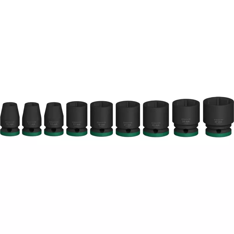 Zestaw kluczy nasadowych udarowych Bosch Powertools PRO 1/2 cala 9-częściowy, czarny