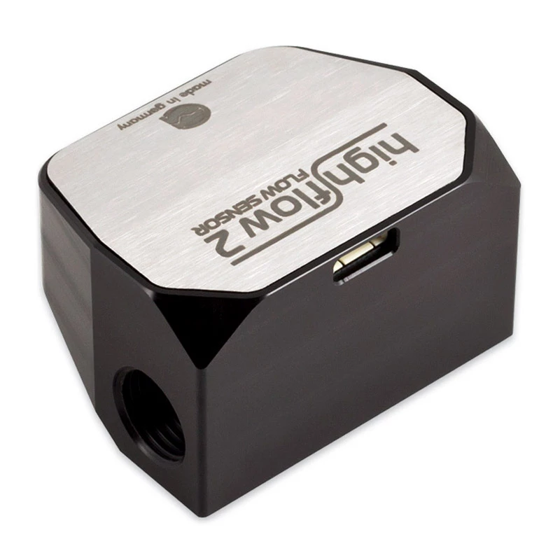 Czujnik przepływu Aqua-Computer Durchflusssensor high flow 2, 2x G1/4 – srebrny/czarny
