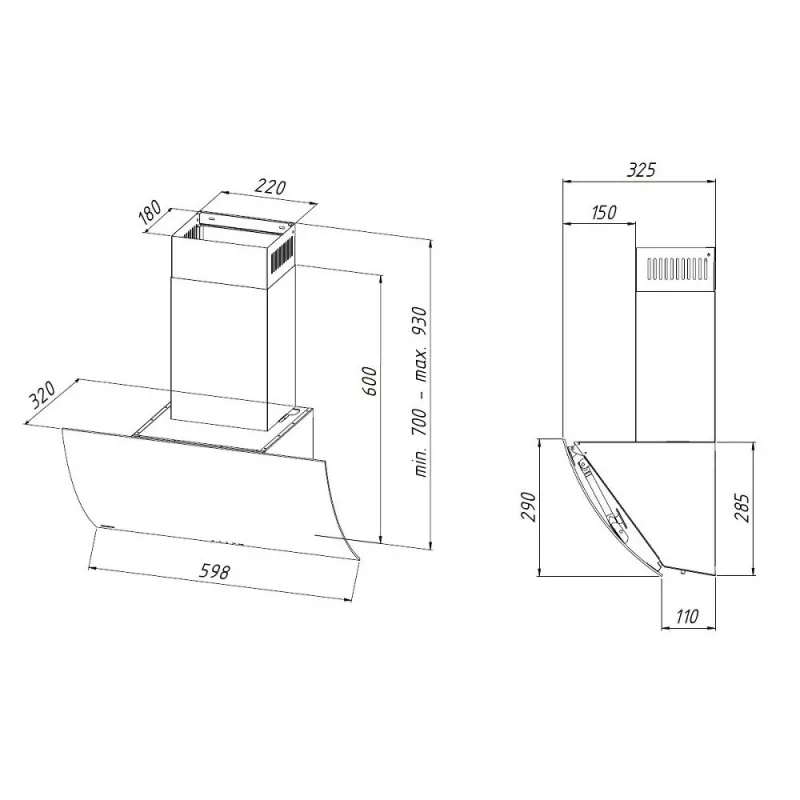 Okap AKPO WK-4 Clarus Eco 60 czarny