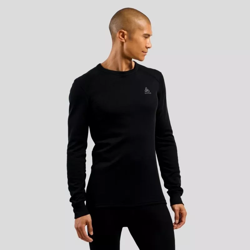 Odlo BL TOP z okrągłym dekoltem, długi rękaw ACTIVE WARM ECO męska koszulka, rozmiar M, czarna