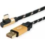 ROLINE 11.02.9060 Kabel USB 0,8 m USB 2.0 USB A USB C Czarny - Złoty (11.02.9060)