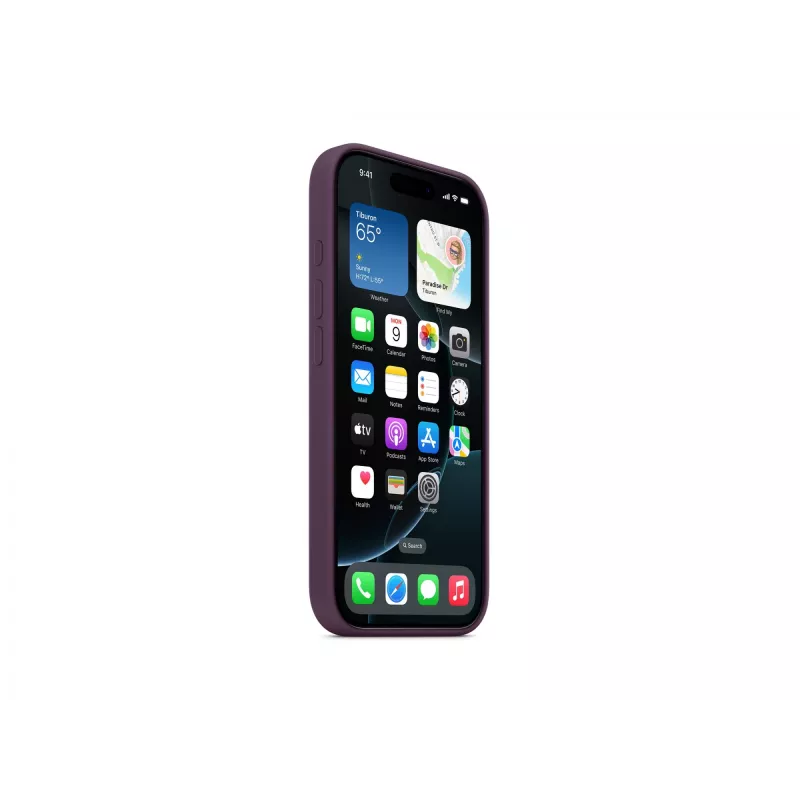 Apple iPhone 16 Pro Silikonowe etui z MagSafe - Śliwkowy