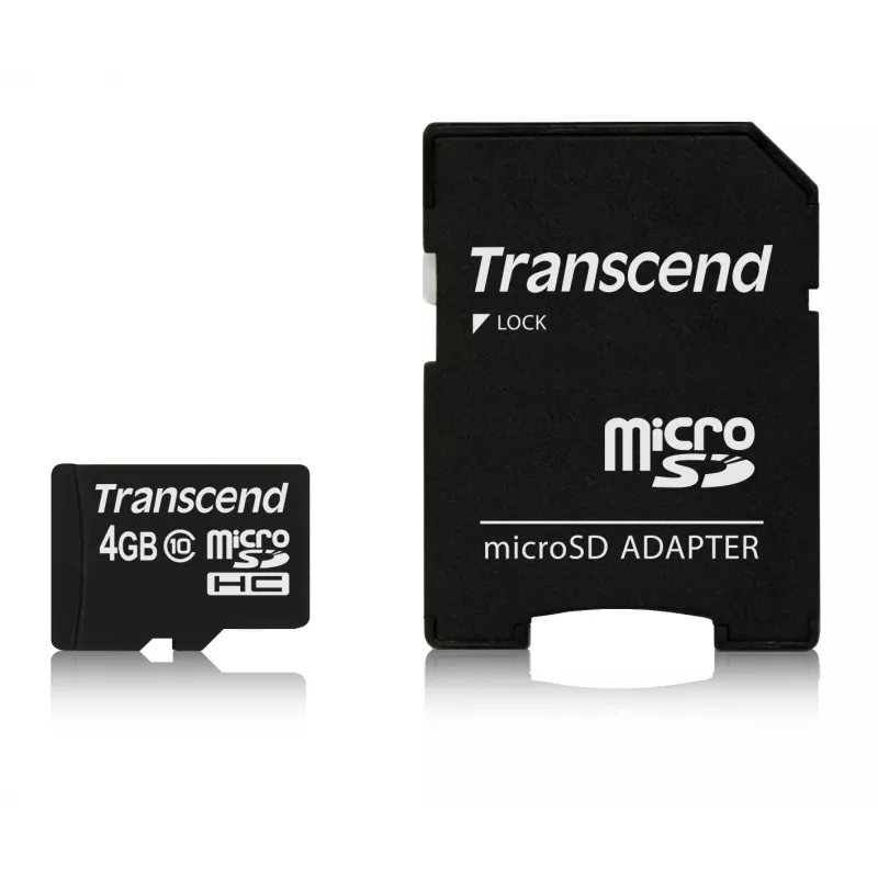 Pamięć Flash Transcend 4 GB MicroSDHC Klasa 10 z adapterem