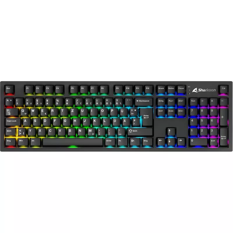 Klawiatura mechaniczna Sharkoon OfficePal KB70W — przełączniki liniowe, układ bezklawiatury numerycznej