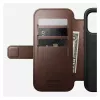 Etui do telefonu Nomad Modern Leather Folio dla iPhone 17 Pro, skóra/aluminium, 16 cm (6,3 cala) brązowy, 4 kieszenie na karty