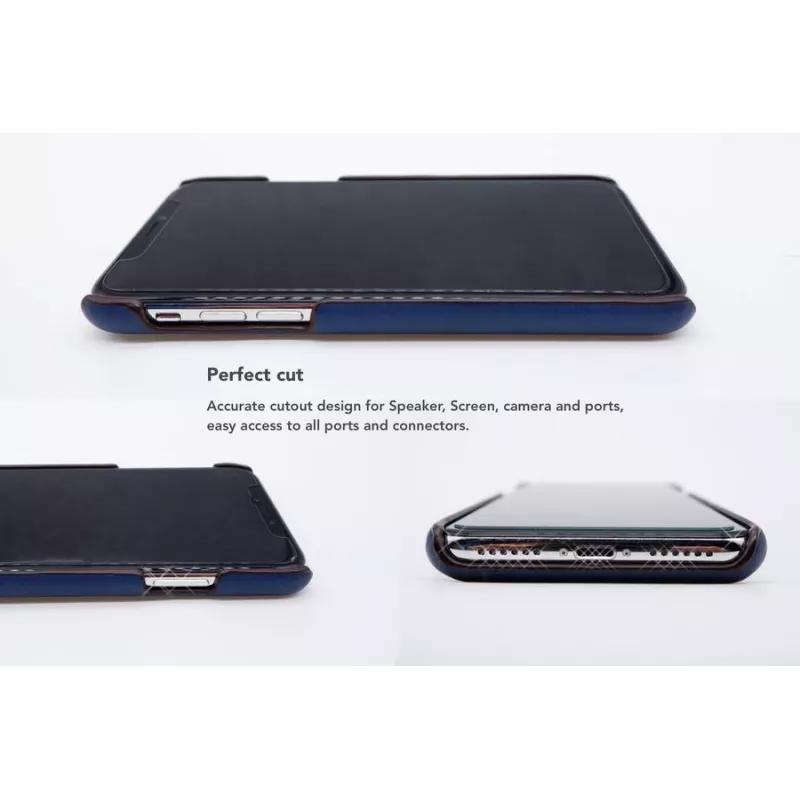 Card Slot Back Shell VixFox do iPhone XSMAX, granatowa, tylna obudowa ze zintegrowaną kieszonką na karty