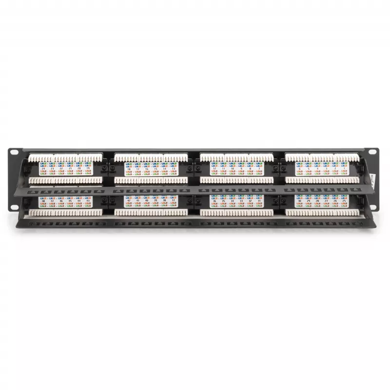 DIGITUS - Panel krosowy - RJ-45 X 48 - Szary, RAL 7035 - 2U - 48 portów (DN-91648U)