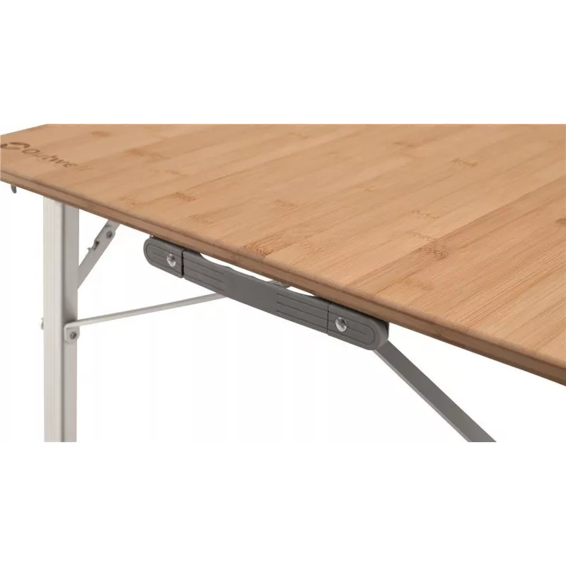 Stół kempingowy Outwell Custer L Brown — Blat bambusowy, rama aluminiowa, 700×1200 mm, 11.5 kg