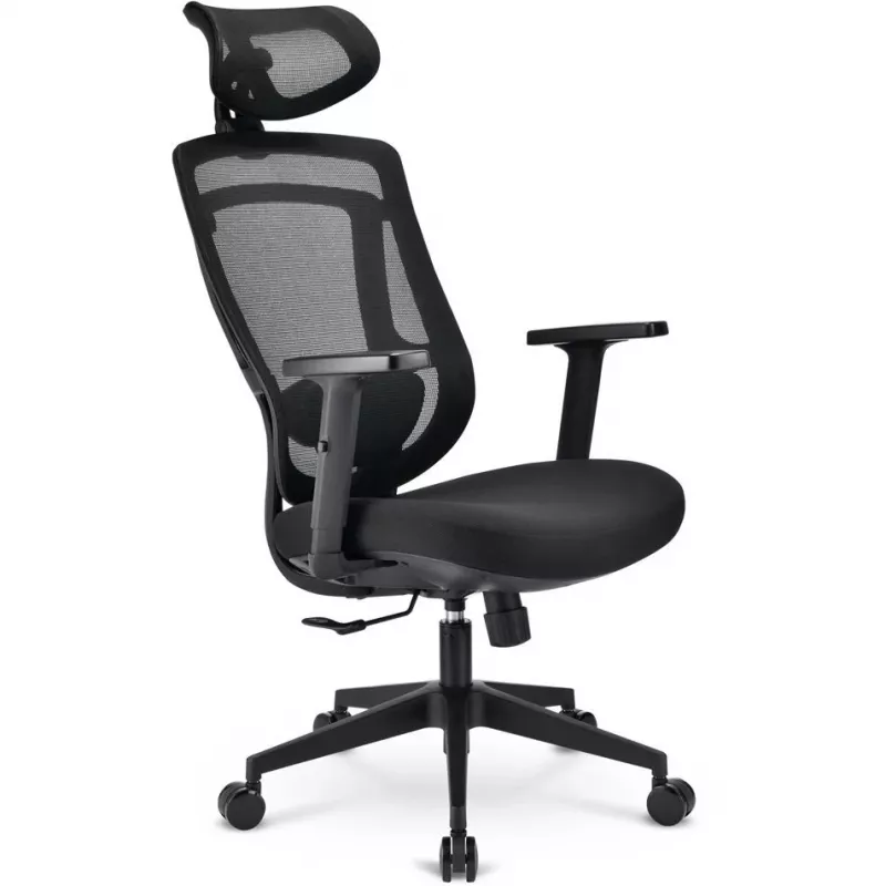 Krzesło biurowe Sharkoon OfficePal C10 — czarny, ergonomiczny design, regulowana wysokość