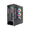 Obudowa PC GEMBIRD Fornax 4300 Midi Tower ATX, szkło hartowane, 2x3.5 cala wnęki, 3x2.5 cala wnęki, obsługa wentylatorów ARGB, USB 3.2 Gen1