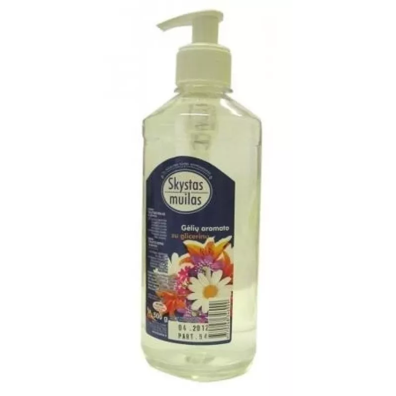 Mydło w płynie z gliceryną, zapach kwiatowy (bez barwników), z dozownikiem, 500ml