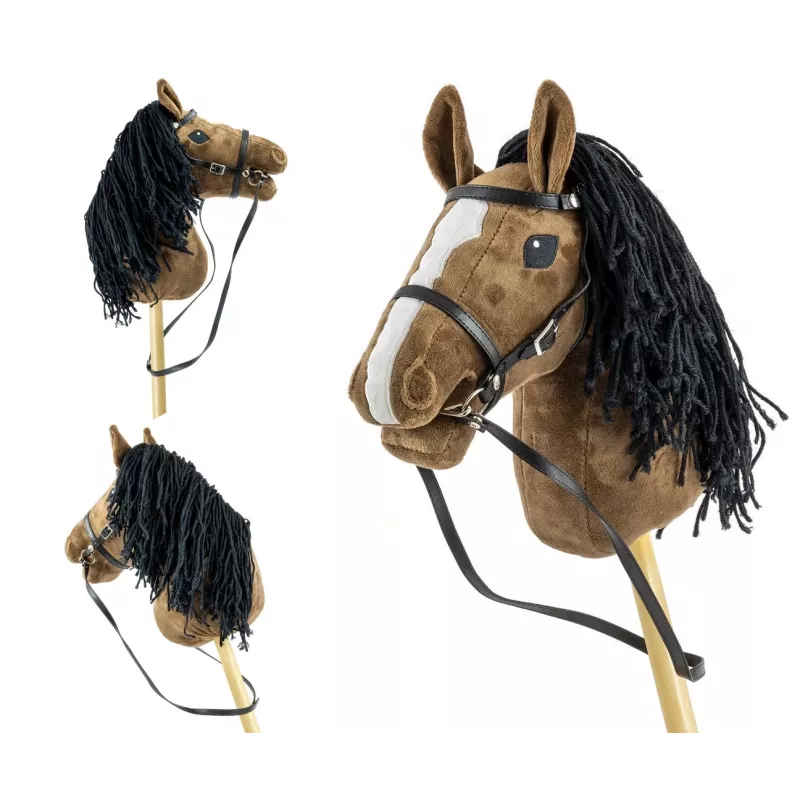 Koń na patyku Hobby Horse Ciemny Brąz