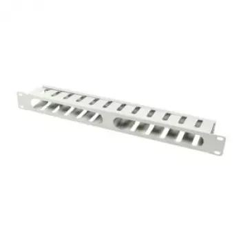 LogiLink – organizer kabli – jasnoszary, RAL 7035 – 1U – 48,3 cm (19 inch)