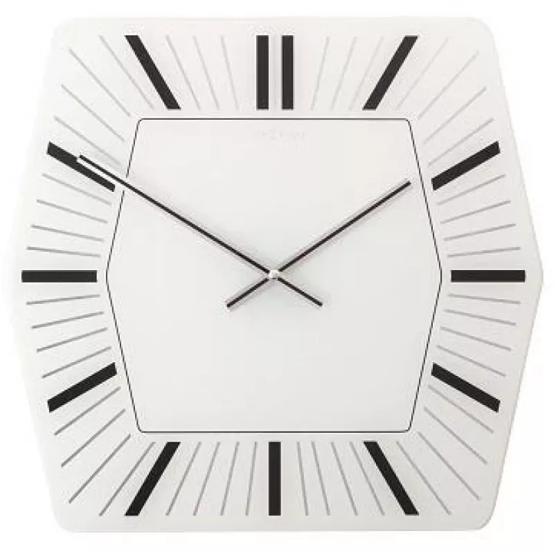 Zegar ścienny NeXtime 8128wi Hexagon, 43x43 cm, biały