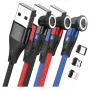 Kabel USB RealPower MagneticCharge3 1m USB A Czarny Niebieski Czerwony