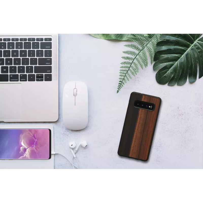 Etui na smartfona man and wood do Samsung Galaxy S10 — hebanowa czerń, ochronny tył z drewna i bumper