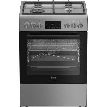 Kuchenka BEKO | FBMA61330GXDT | Typ płyty grzewczej: Gazowa | Typ piekarnika: Elektryczny | Stal nierdzewna | Szerokość 60 cm | Grillowanie | LED | Głębokość 60 cm | 72 L