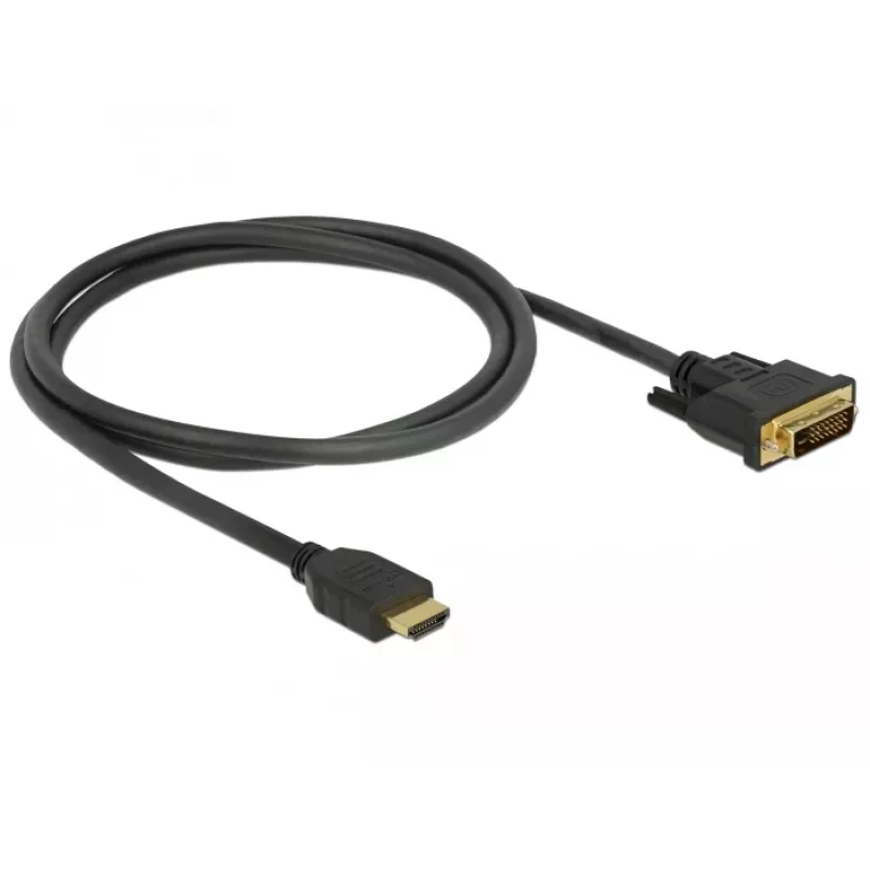 DeLOCK 85652 Przewód-Adapter Video 1 m HDMI Typ A (Standard) DVI Czarny (85652)