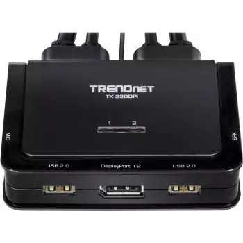 Trendnet TK-220DPI Przełącznik klawiatura/wideo/mysz (KVM) czarny (TK-220DPi)