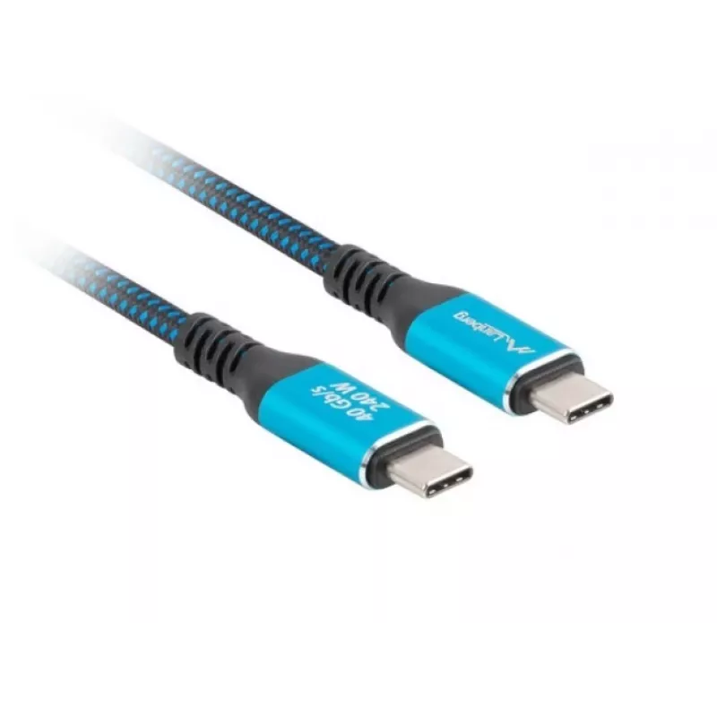 Kabel USB-C LANBERG CA-CMCM-45CU-0010-BK 1 m, moc 240 W, wideo 8K@60 Hz