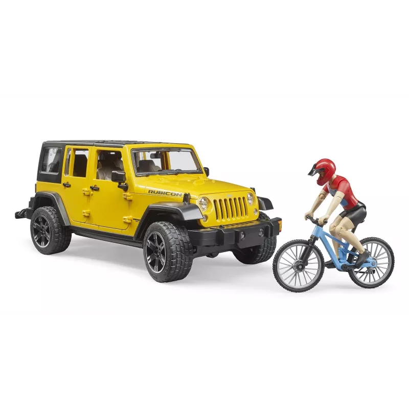 Zabawkowy jeep BRUDER 02543 o tematyce kolarstwa górskiego i rowerzysty, ABS, wielokolorowy, od 4 lat