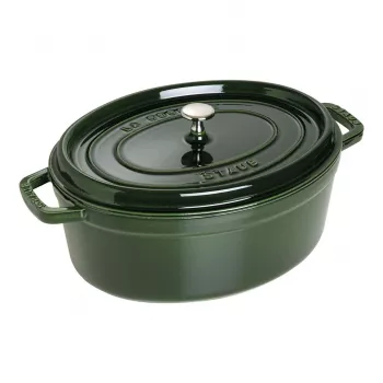 Staub La Cocotte 33 cm owalny garnek żeliwny, zielony bazylia