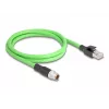 Kabel sieciowy DeLOCK M12 X-kodowany 8-pinowy męski do RJ45 męski PUR (TPU) 1 m
