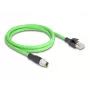 Kabel sieciowy DeLOCK M12 X-kodowany 8-pinowy męski do RJ45 męski PUR (TPU) 1 m