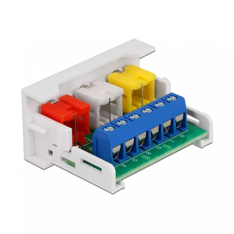 Moduł RCA DeLOCK Easy 45 3 x żeńskie gniazdo RCA 22,5 x 45 mm