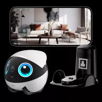 Robot Wi‑Fi Enabot EBO Air2 Plus — bateria 5000 mAh, wysokość 111 mm, robot domowy do towarzystwa dla zwierząt i monitoringu