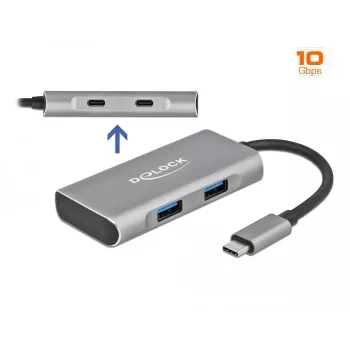 USB Hub DeLOCK Zewnętrzny USB 10 Gb/s USB Type-C Hub 63260