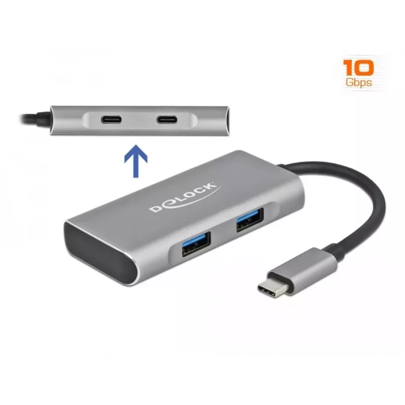 USB Hub DeLOCK Zewnętrzny USB 10 Gb/s USB Type-C Hub 63260