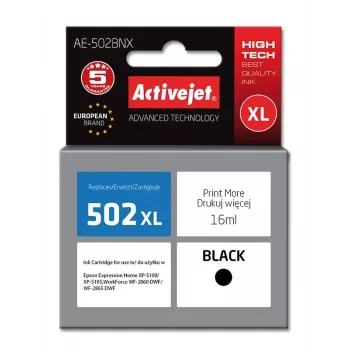 Atrament Activejet AE-502BNX (zamiennik Epson 502XL W14010; Supreme; 16 ml; czarny)