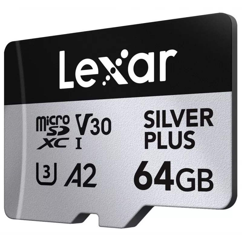 Karta MicroSD Lexar 64 GB UHS-I Klasa 3 srebrny PLUS