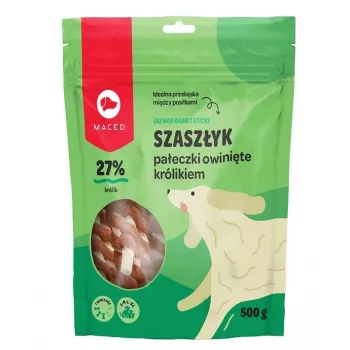MACED Patyczki z surowej skóry owinięte królikiem - gryzak dla psa - 500 g