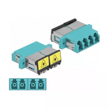 Łącznik światłowodowy DeLOCK 86905 LC Quad żeński do LC Quad żeński wielomodowy aqua
