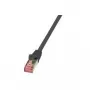 Kabel sieciowy LogiLink 0,5 m Kat.6 RJ-45 S/FTP Czarny