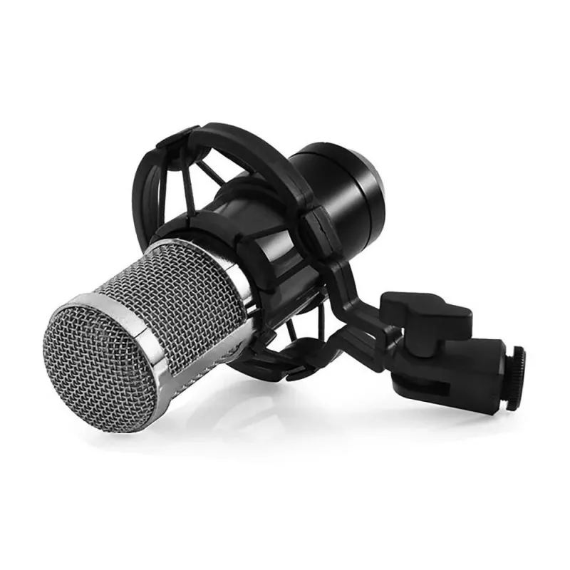Mikrofon PC MEDIA-TECH MT397S — przewodowy, wejście XLR, 20–20000 Hz, 150 Ω, -32 dB, kabel 2,4 m, podstawka biurkowa, czarny