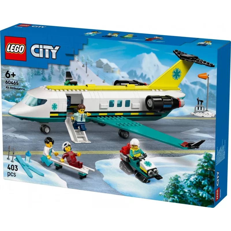 LEGO City Samolot Ratunkowy 60465 – mały zestaw konstrukcyjny samolotu ratunkowego, 403 elementy, 4 minifigurki, wiek 6+